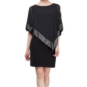 SALE NWT SLNY SL111176 Semi Formal Dress  Black Silver Size 8